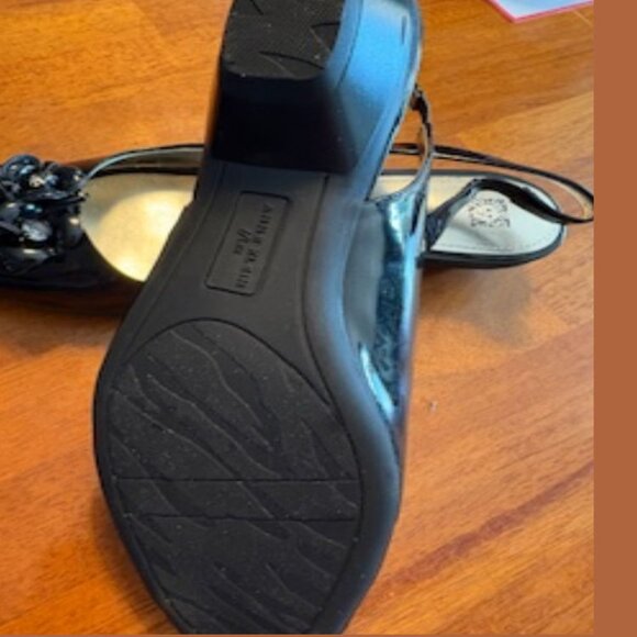 Anne Klein Open Toe Sling Back Flats Sandals Black Size 8.5M Excellent Condition - Picture 4 of 8